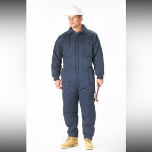 Rothco Navy Blue Insulated Coveralls Men’s One-Piece Workwear Cold Weather OS